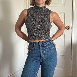 Urban Outfitters grey knit crop top